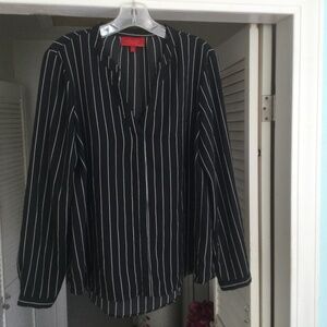 Jennifer Lopez Black with White Stripe Top M